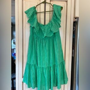EUC Lilly Pulitzer Asteria Cabana Green Babydoll style dress- size 6